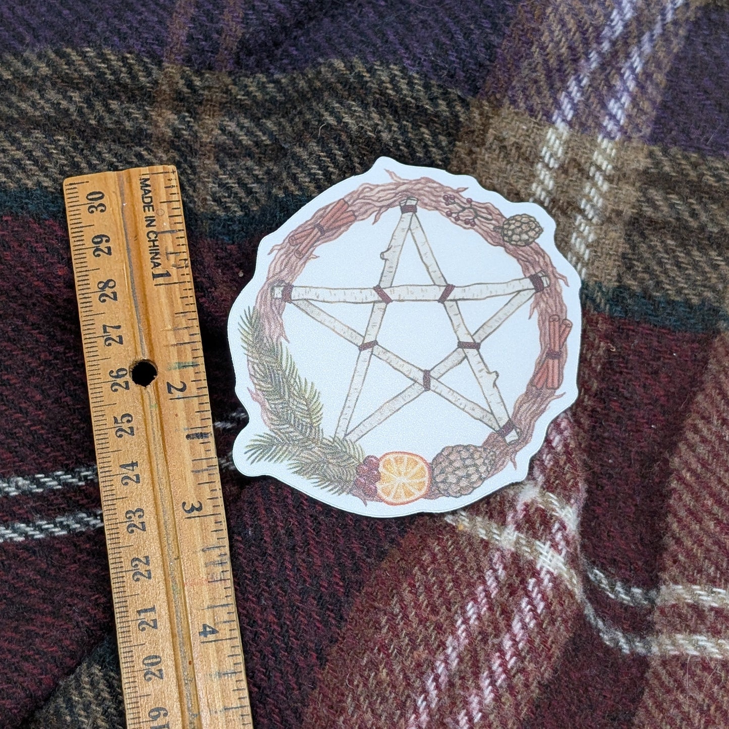 Vinyl Matte Stickers - Yule Wreath