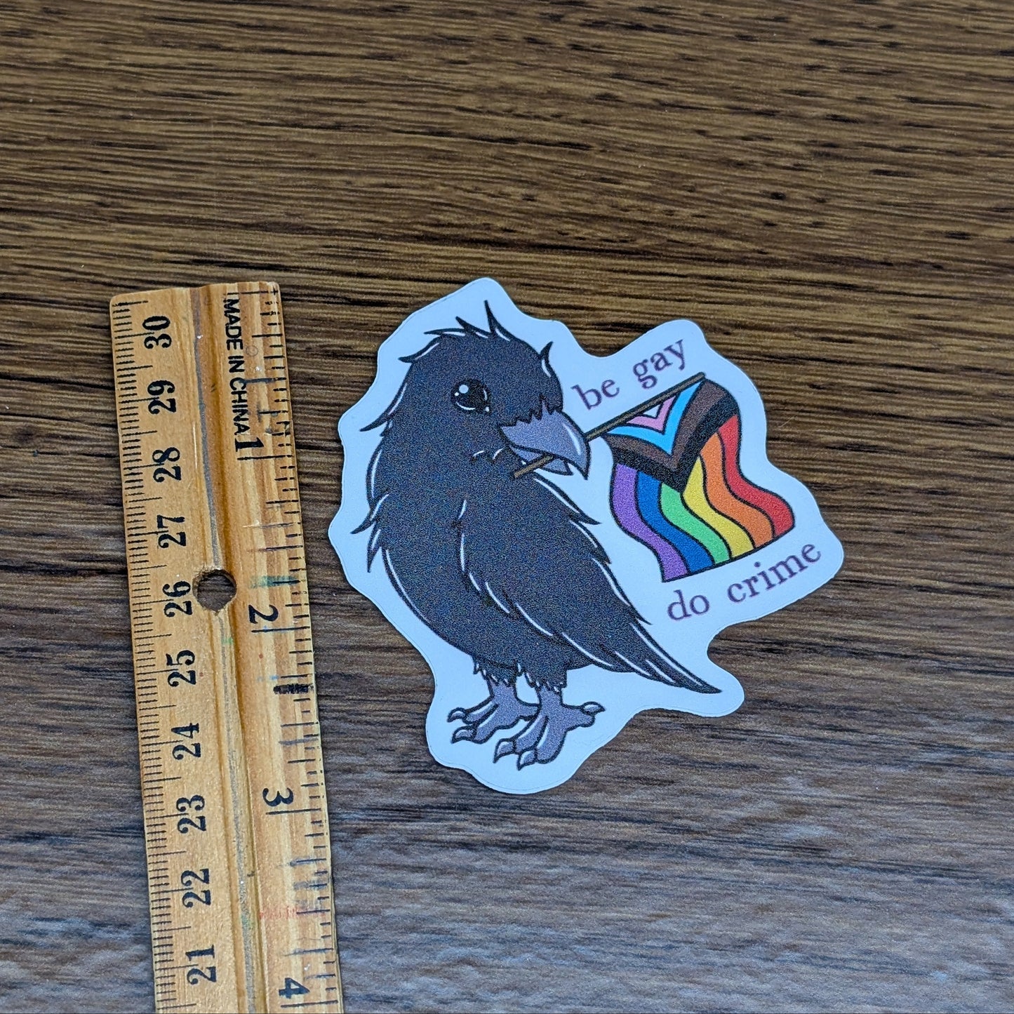 Vinyl Matte Stickers - Be Gay Do Crime Raven