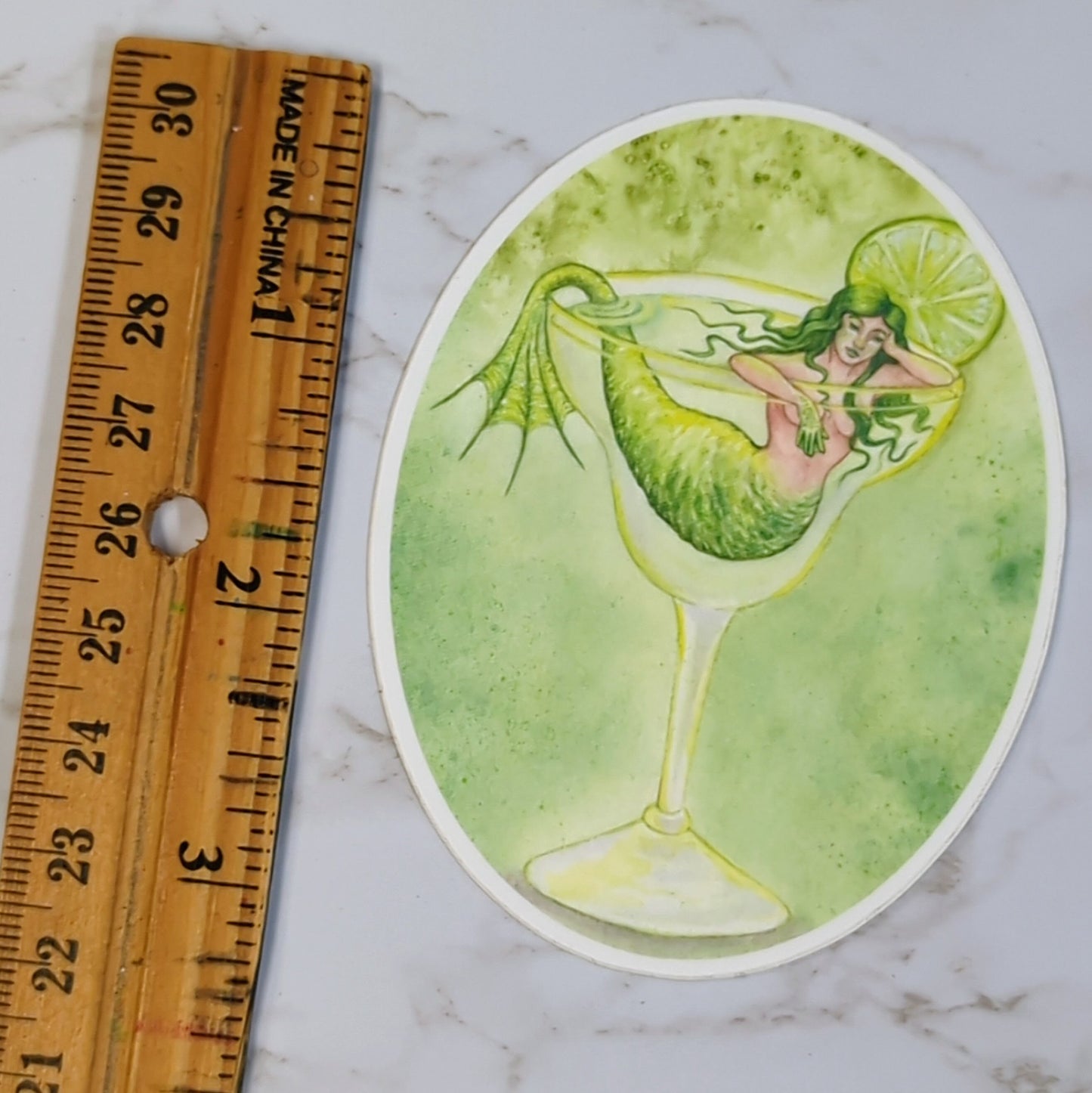 Vinyl Matte Sticker - Margarita Mermaid, Cocktail Mermaid
