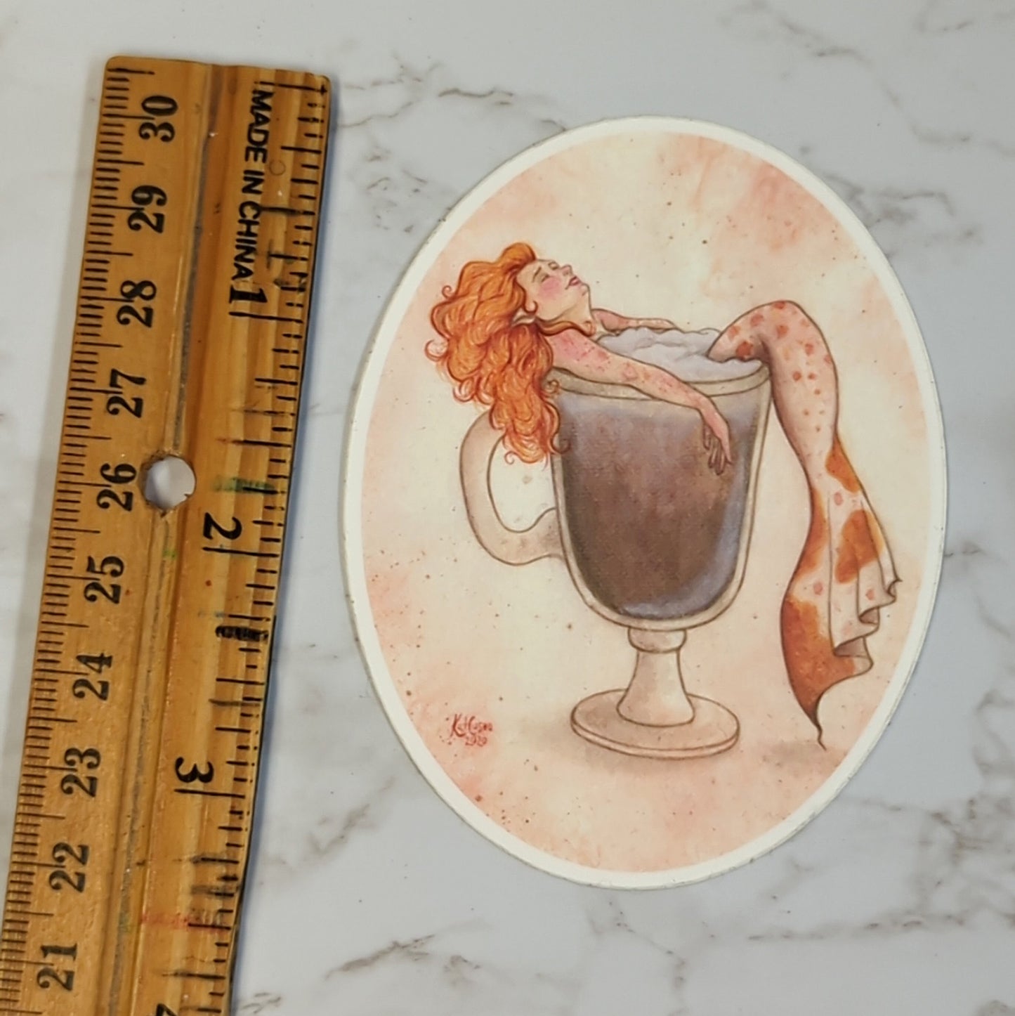 Vinyl Matte Sticker - Irish Coffee Mermaid, Cocktail Mermaid