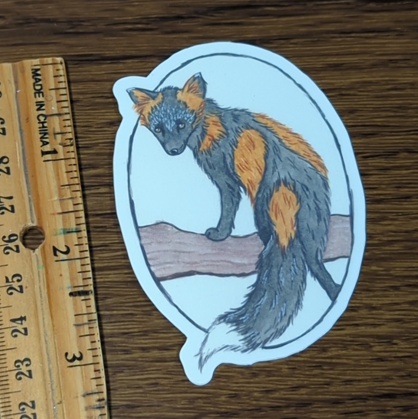 Vinyl Matte Sticker - Black and Orange Fox