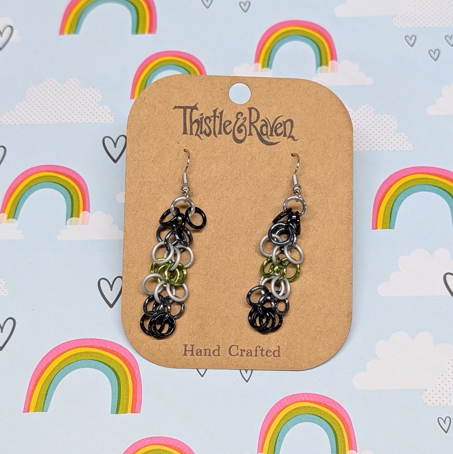 AGENDER - Pride Chainmail Earrings