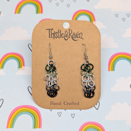 AROMANTIC- Pride Chainmail Earrings