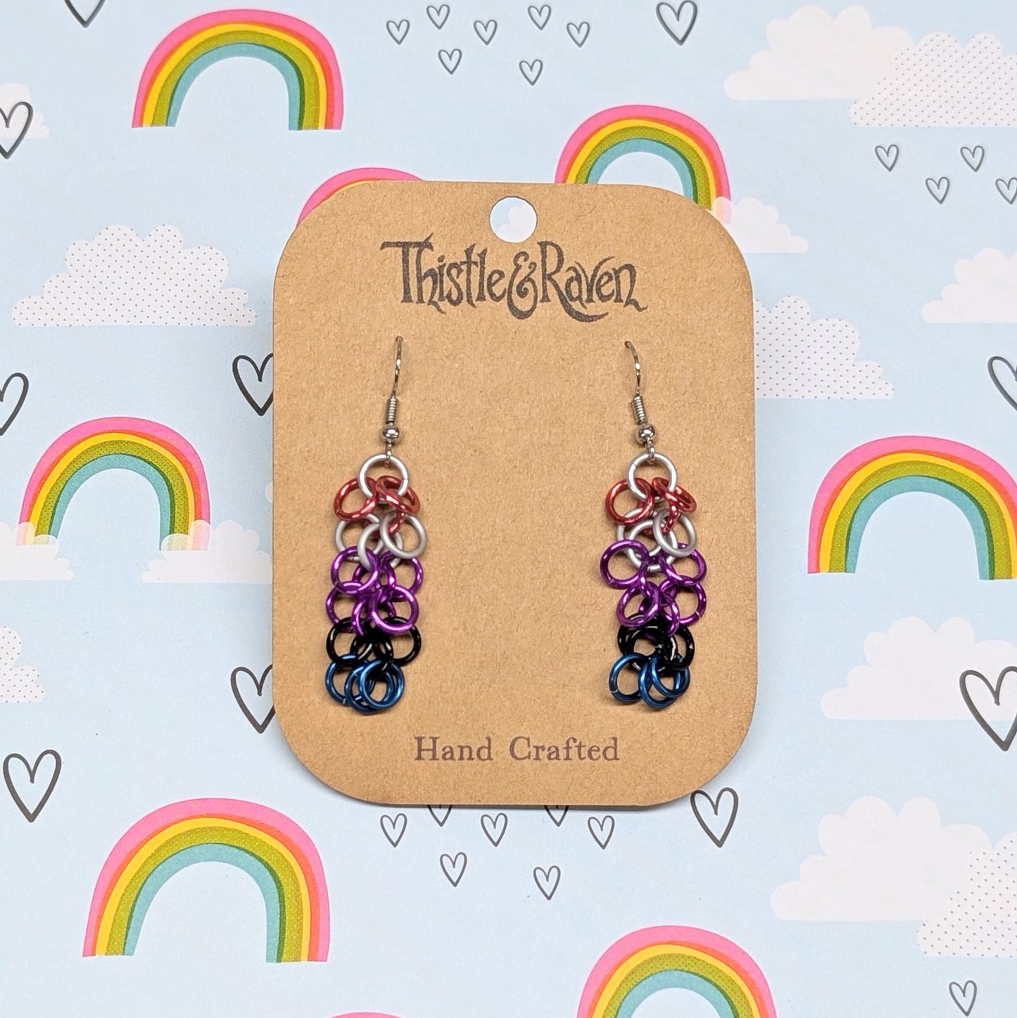 GENDERFLUID- Pride Chainmail Earrings