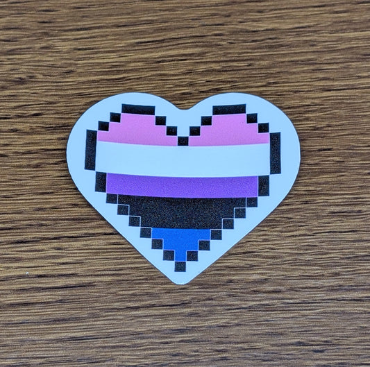 GENDERFLUID - Pixel Heart Pride Sticker