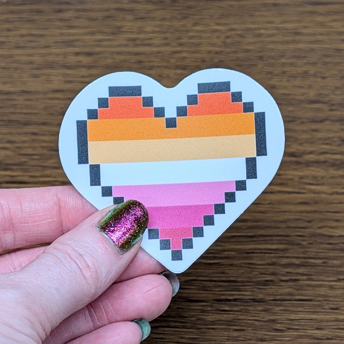 LESBIAN - Pixel Heart Pride Sticker