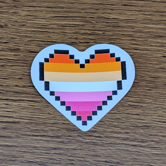 LESBIAN - Pixel Heart Pride Sticker