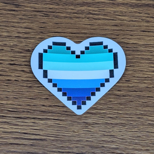 GAY MEN (MLM) - Pixel Heart Pride Sticker