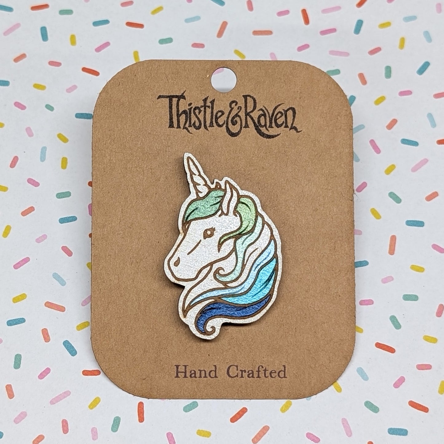 Laser Cut Wooden Hand-painted GAY MEN (MLM) Unicorn Pin