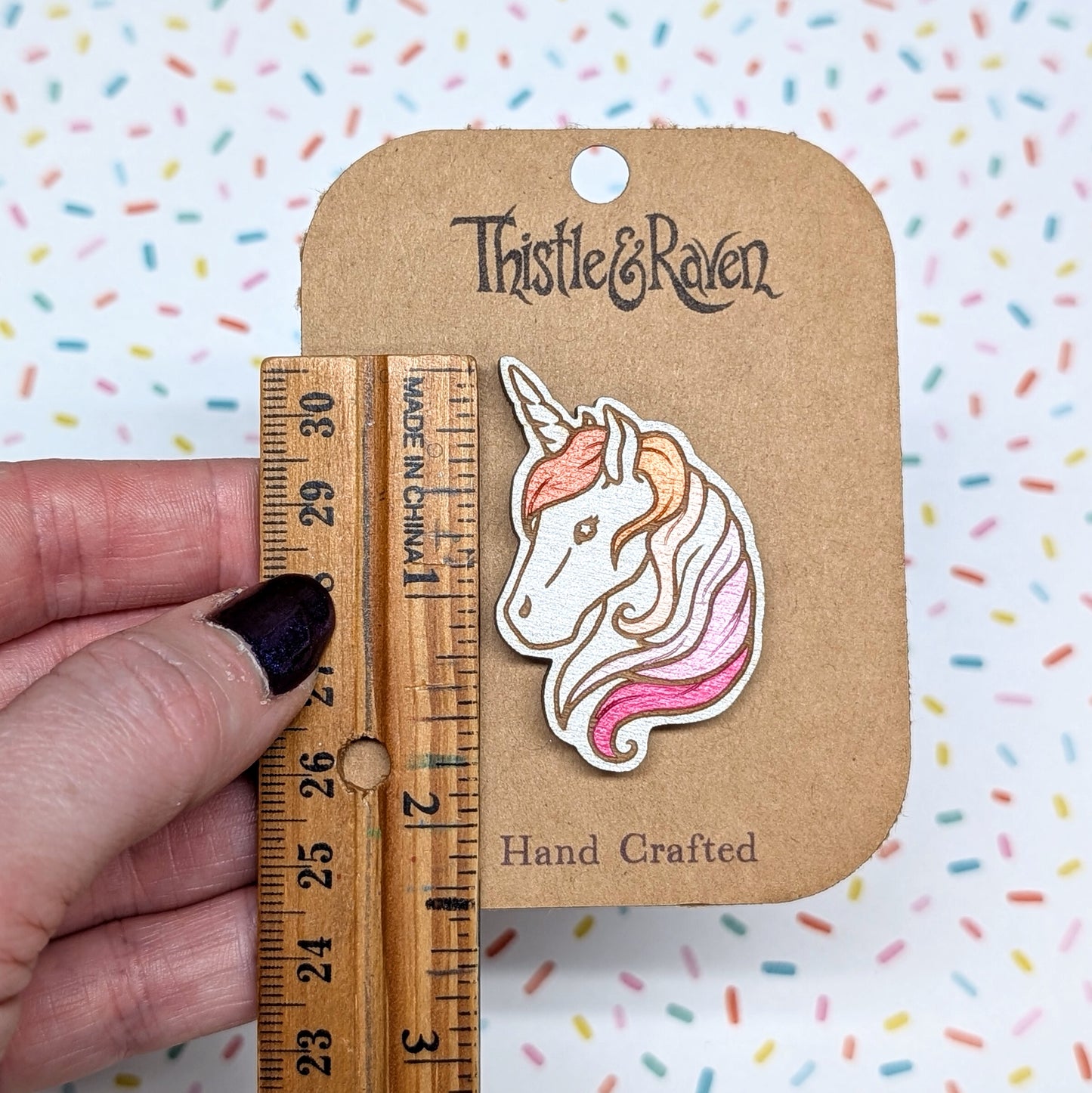 Laser Cut Wooden Hand-painted GAY MEN (MLM) Unicorn Pin