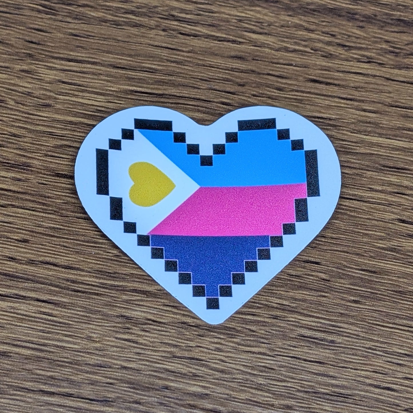 NEW POLYAMORY - Pixel Heart Pride Sticker (Copy)