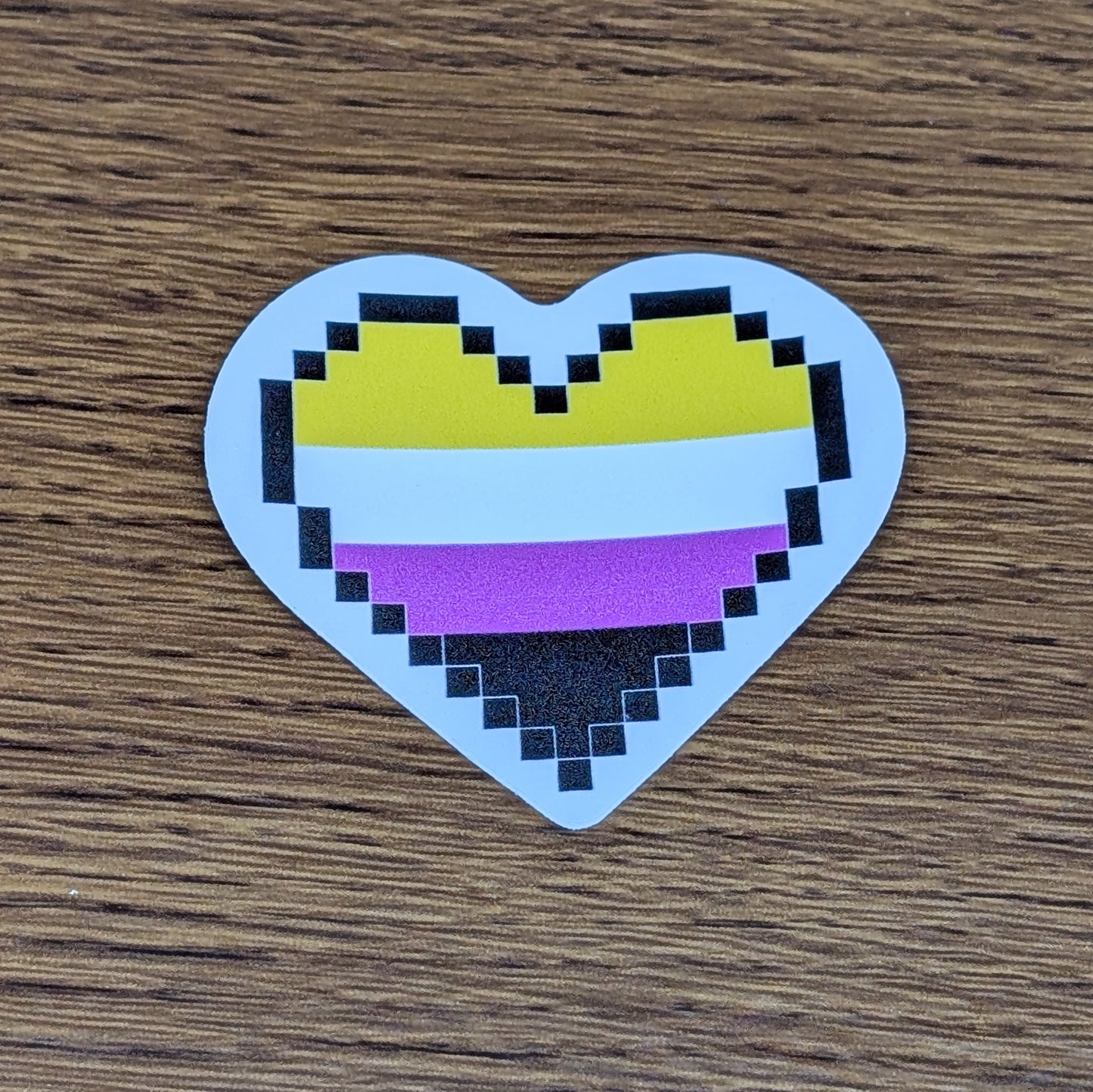NONBINARY - Pixel Heart Pride Sticker