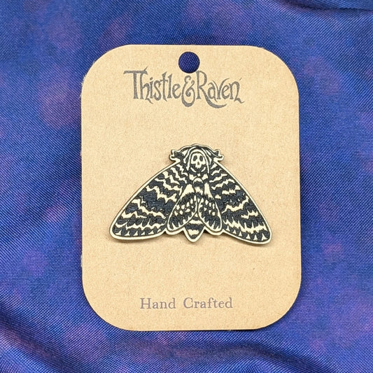 Laser Cut Wooden Death's Head Hawkmoth Pin