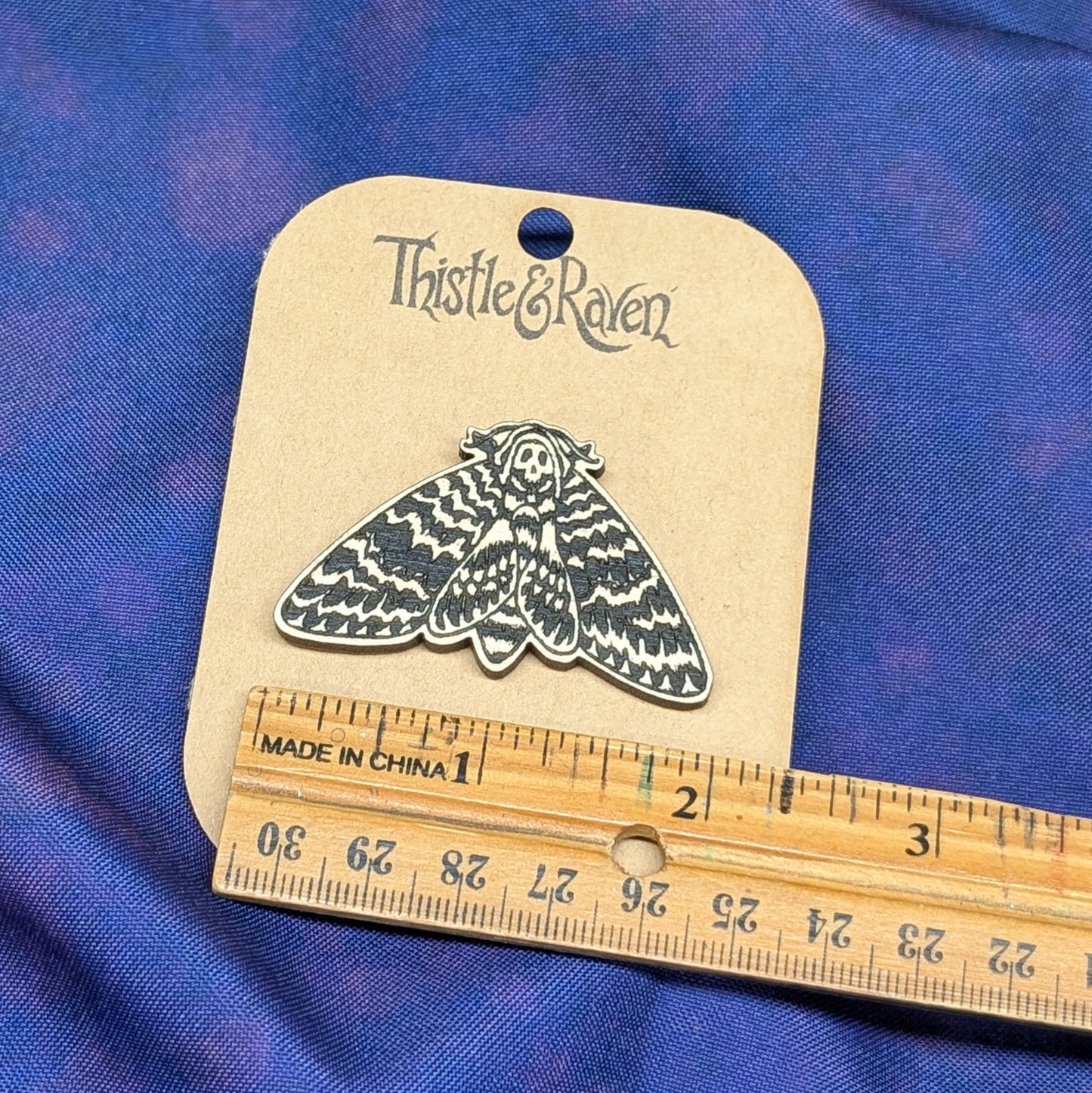 Laser Cut Wooden Death's Head Hawkmoth Pin