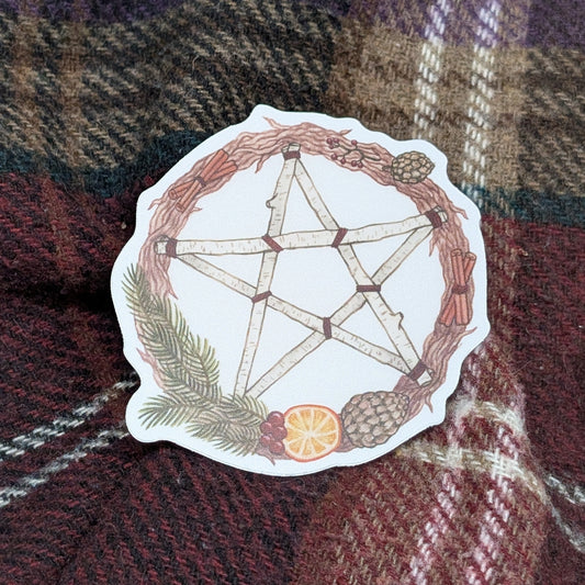 Vinyl Matte Stickers - Yule Wreath
