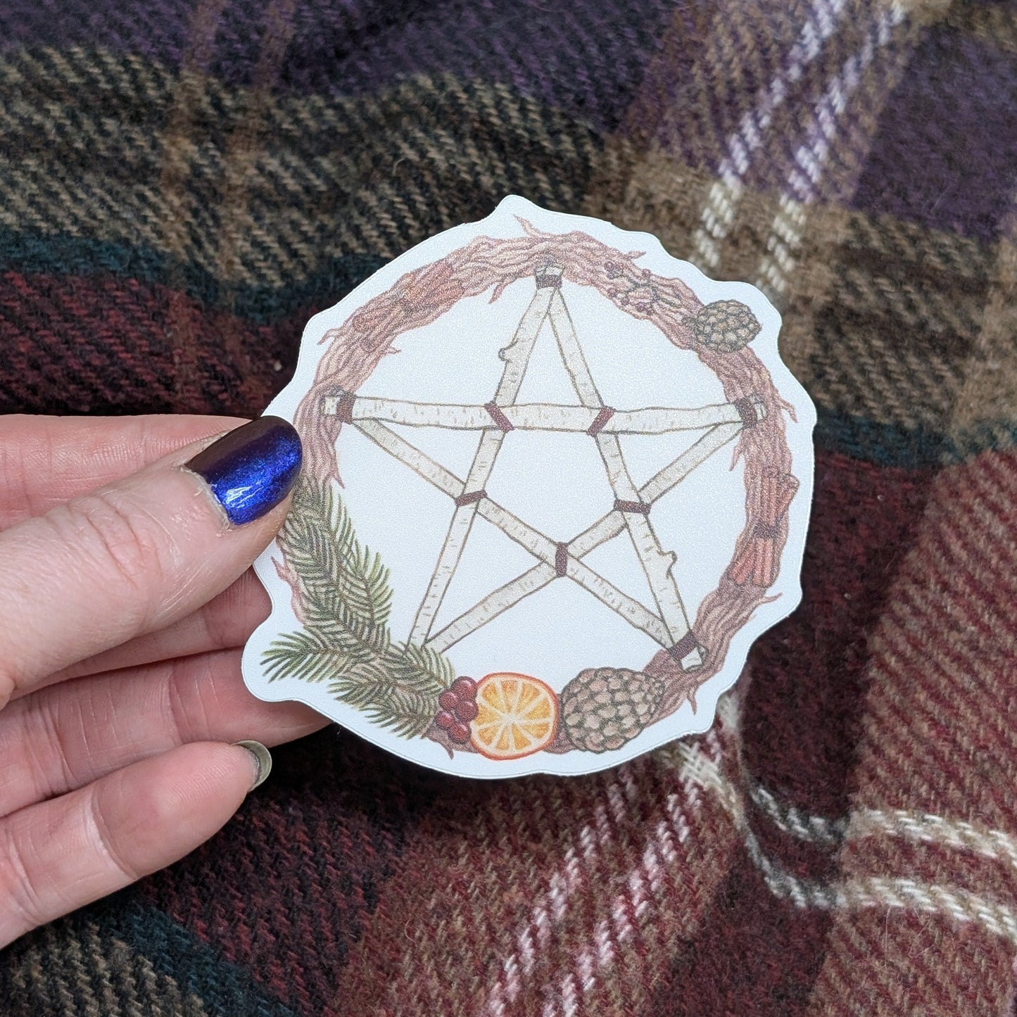Vinyl Matte Stickers - Yule Wreath
