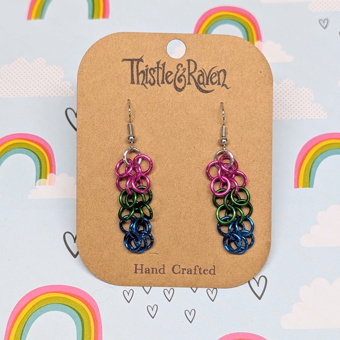 POLYSEXUAL - Pride Chainmail Earrings