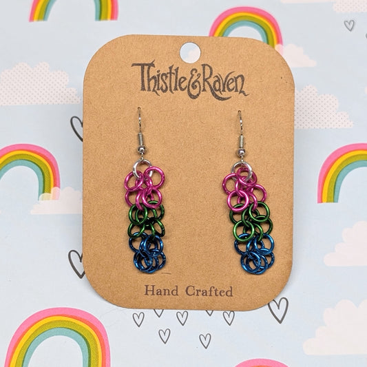 POLYSEXUAL - Pride Chainmail Earrings