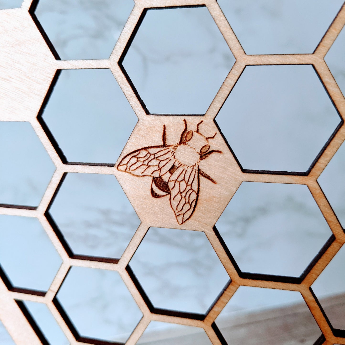 Wooden Honeycomb Bee Earring Stand, Jewelry Organizer