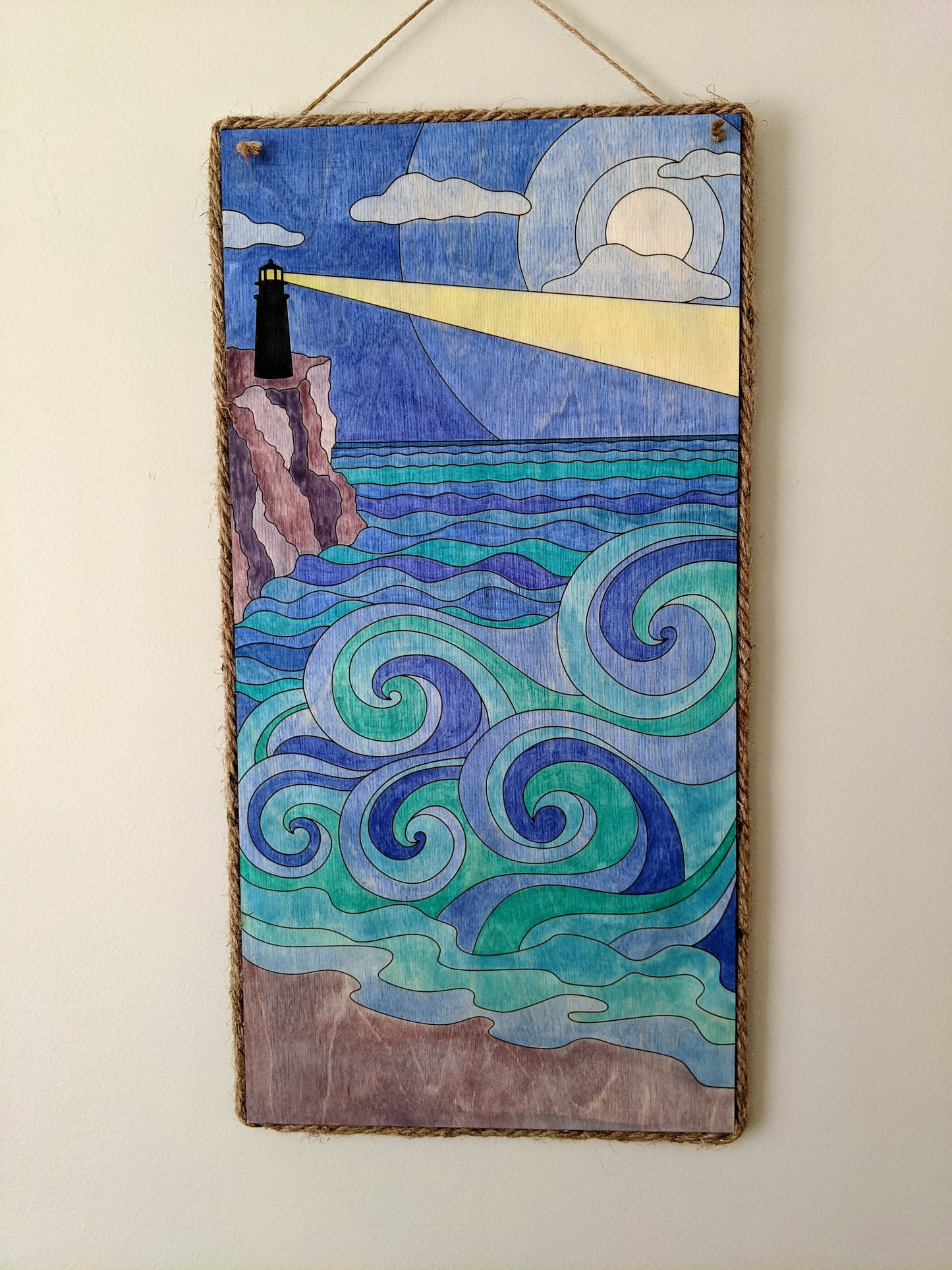 Custom Lighthouse Wooden Laser Cut Wall Art