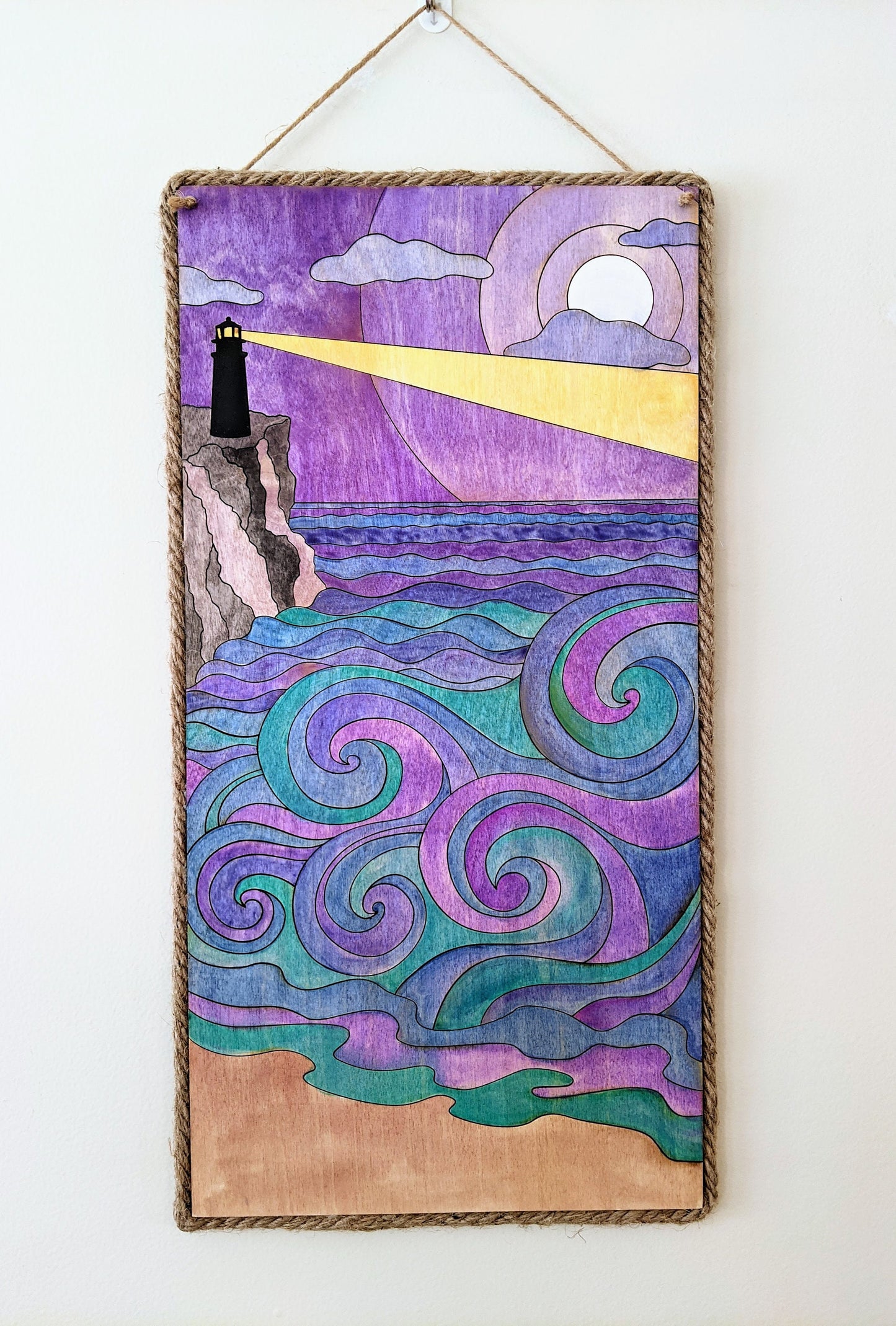 Custom Lighthouse Wooden Laser Cut Wall Art