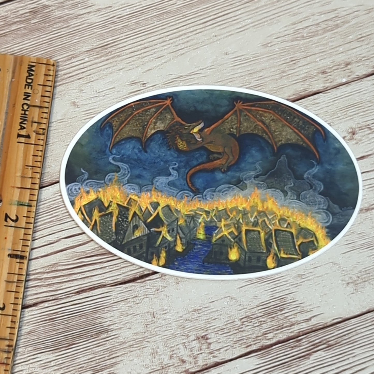 Vinyl Matte Sticker - Smaug over Laketown, The Hobbit