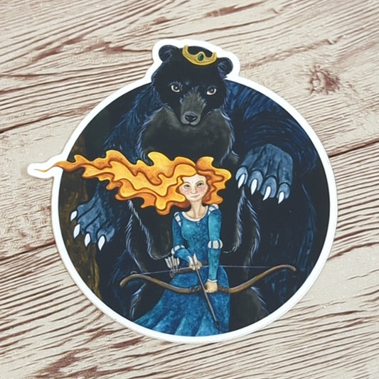 Vinyl Matte Sticker - Brave, Merida and her Mom