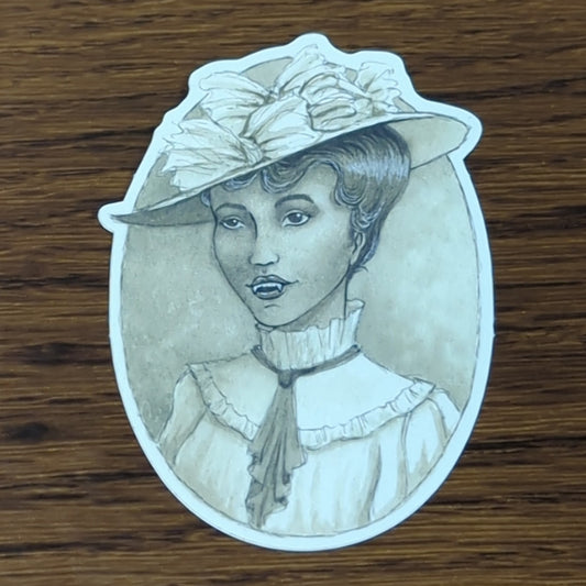 Vinyl Matte Sticker - Victorian Vampire Lady