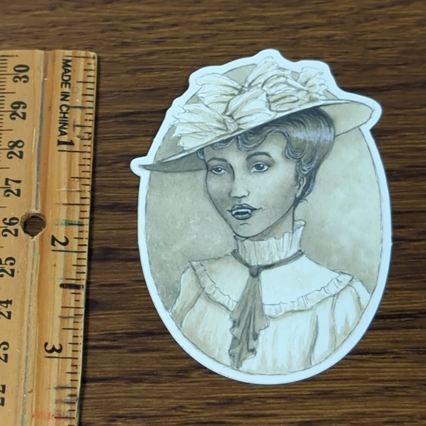 Vinyl Matte Sticker - Victorian Vampire Lady