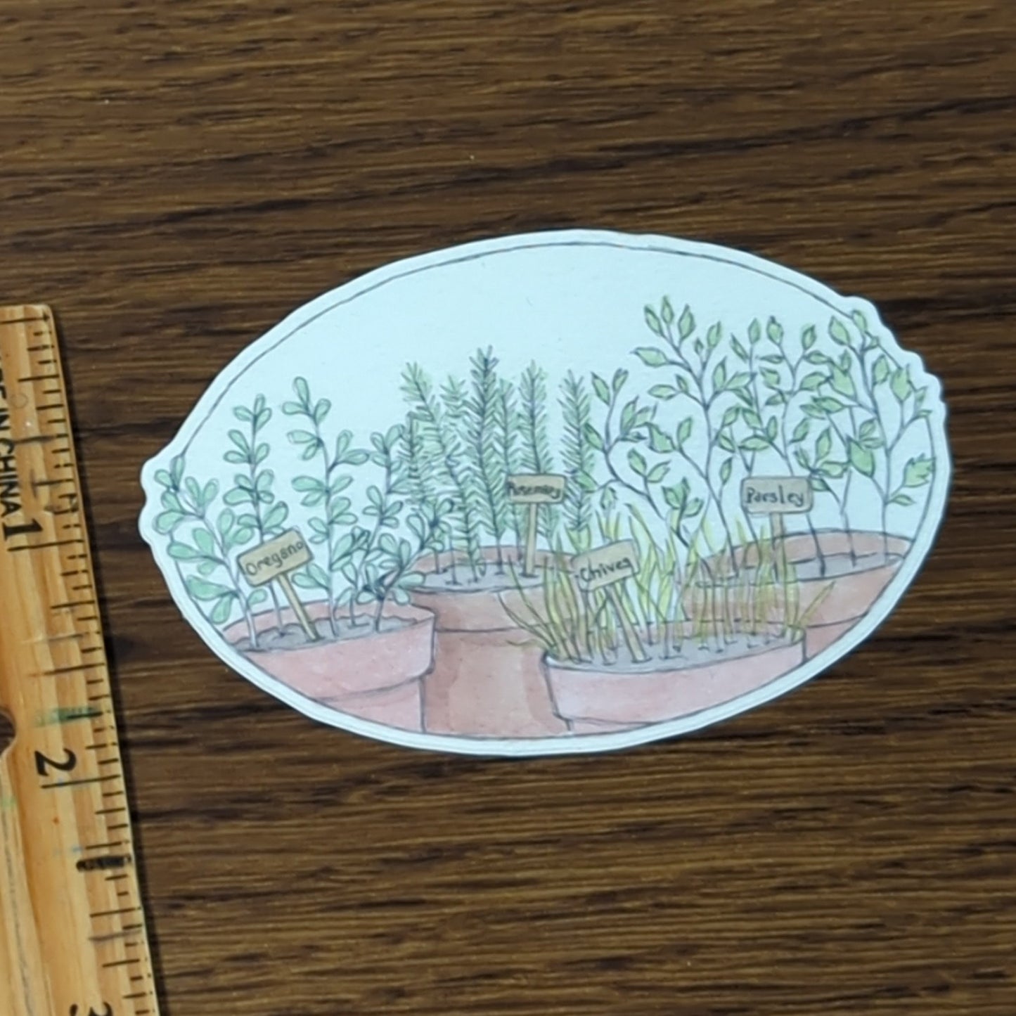 Vinyl Matte Sticker - Herb Garden