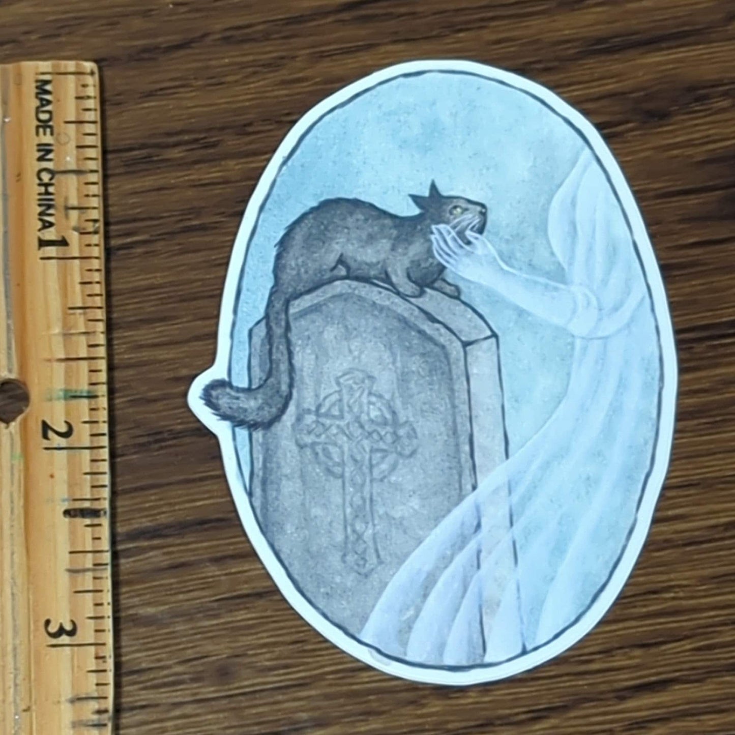 Vinyl Matte Sticker - Ghost and a Cat