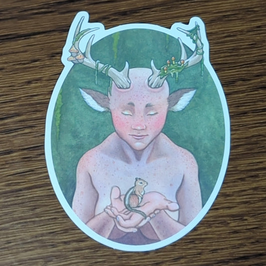 Vinyl Matte Sticker - New Friends, Faun and her Chipmunk
