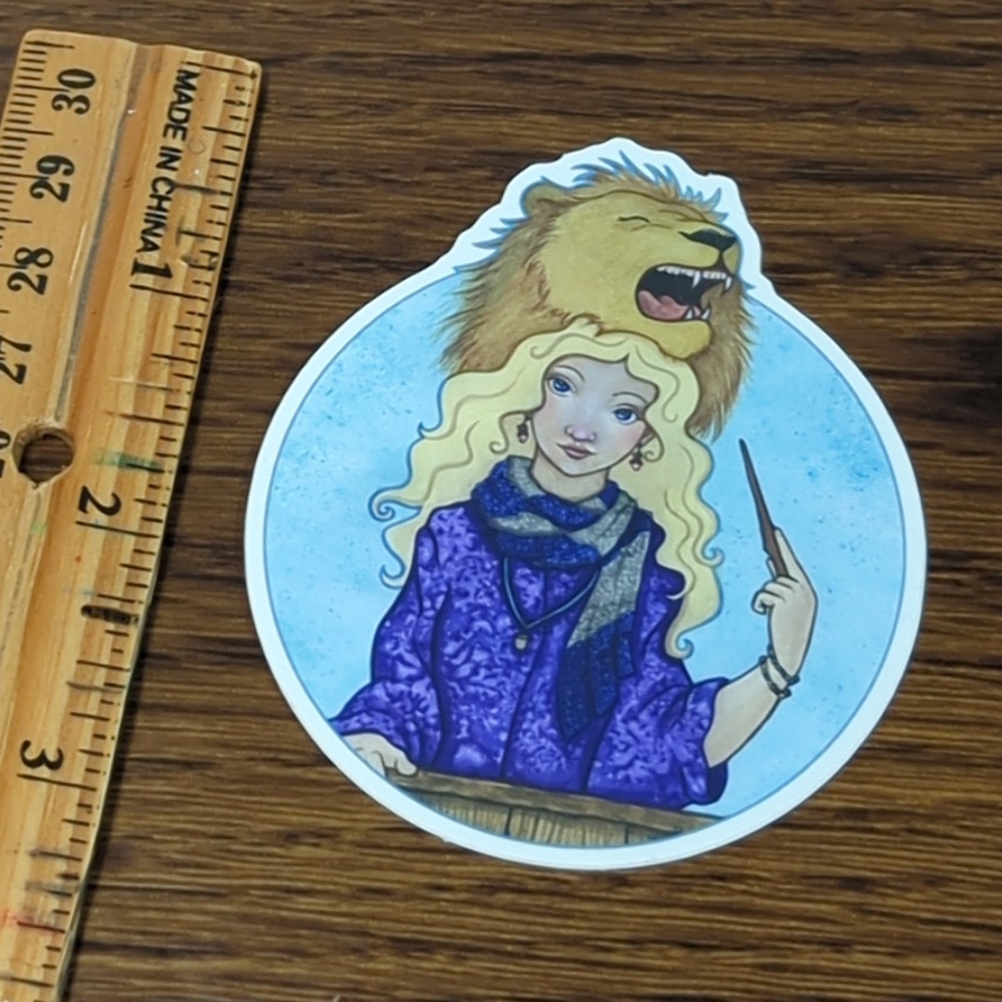 Vinyl Matte Sticker - Luna and the Lion Hat