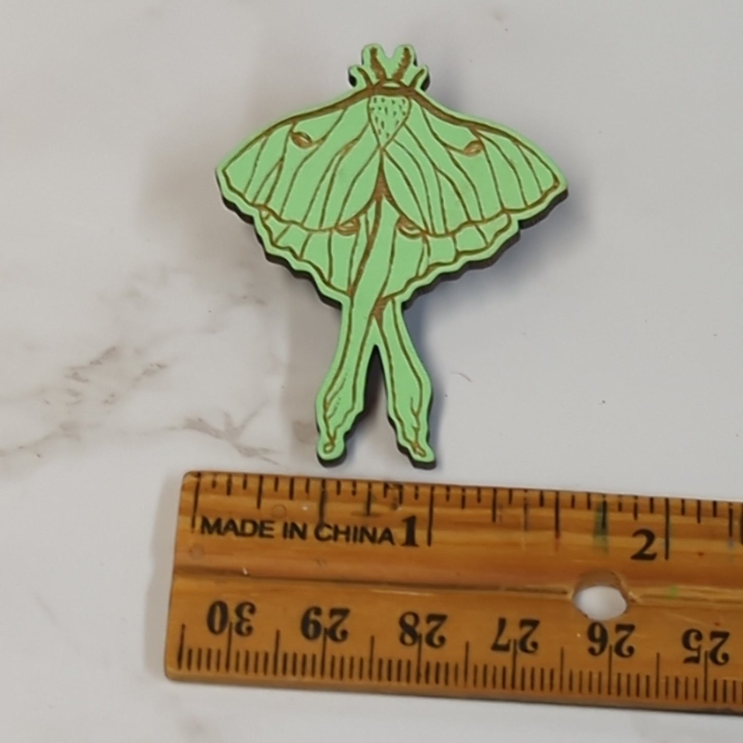 Laser Cut Wooden Luna Moth Pin