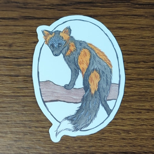 Vinyl Matte Sticker - Black and Orange Fox