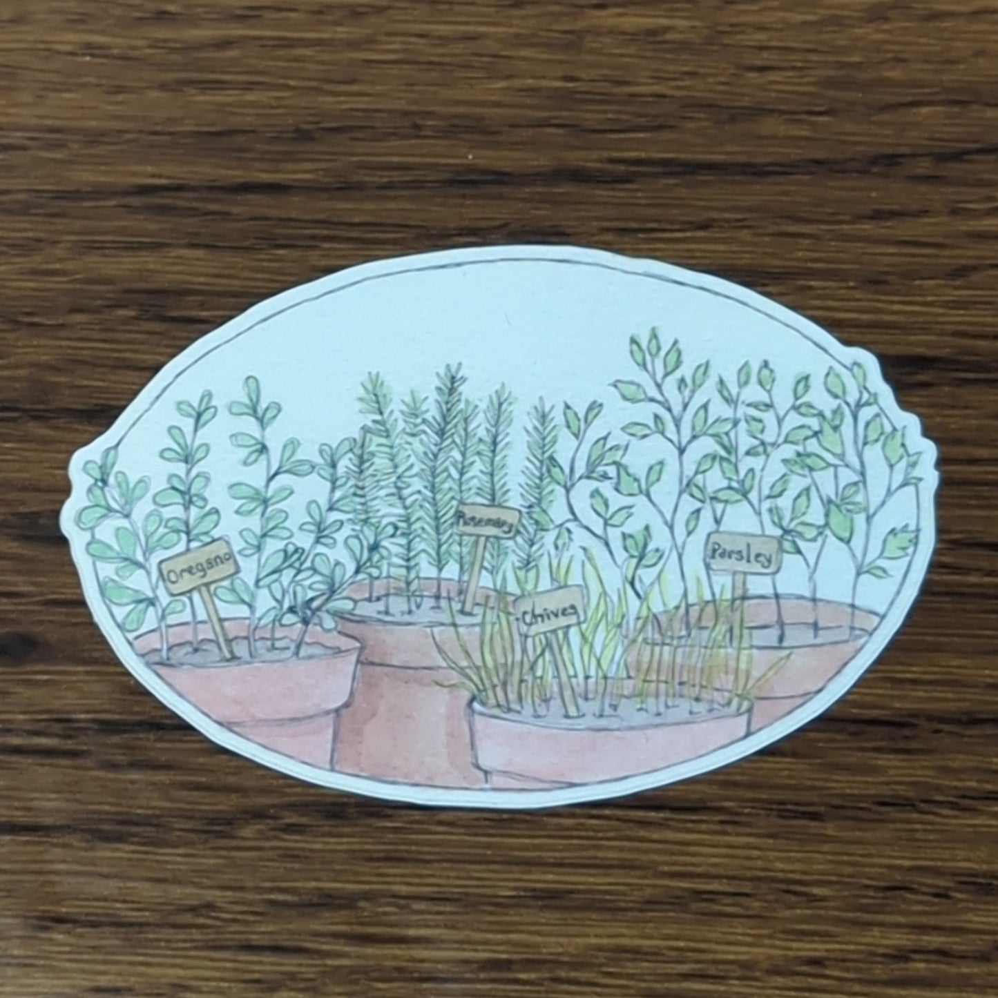 Vinyl Matte Sticker - Herb Garden