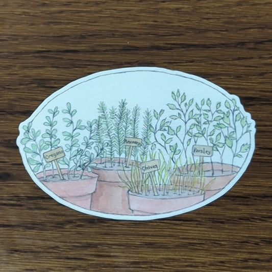 Vinyl Matte Sticker - Herb Garden