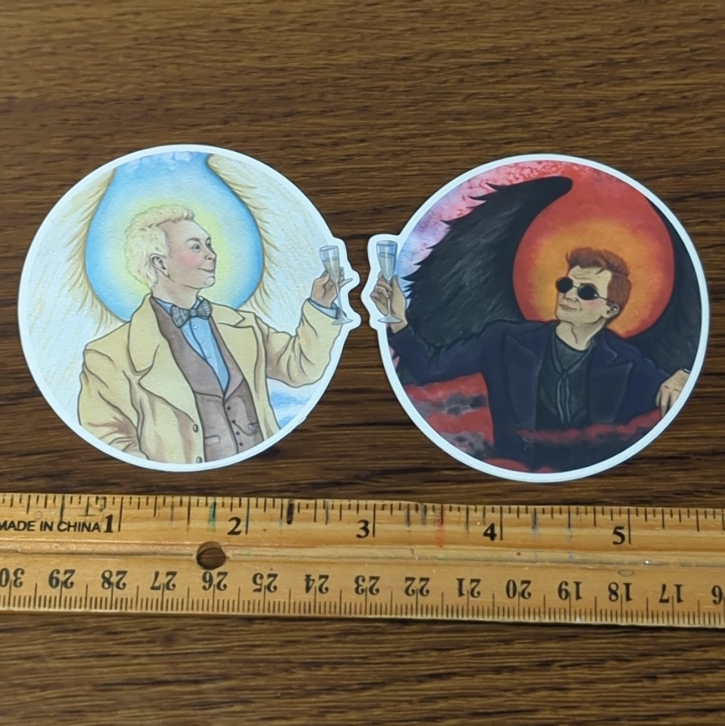 Vinyl Matte Stickers - Good Omens, Aziraphale and Crowley
