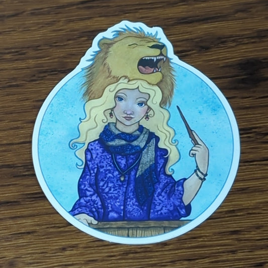Vinyl Matte Sticker - Luna and the Lion Hat