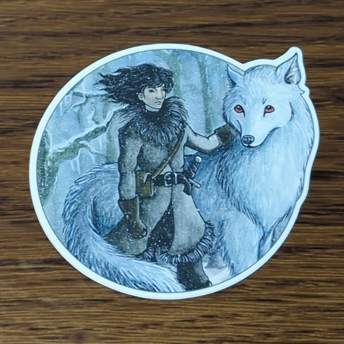 Vinyl Matte Sticker - Jon Snow and Ghost