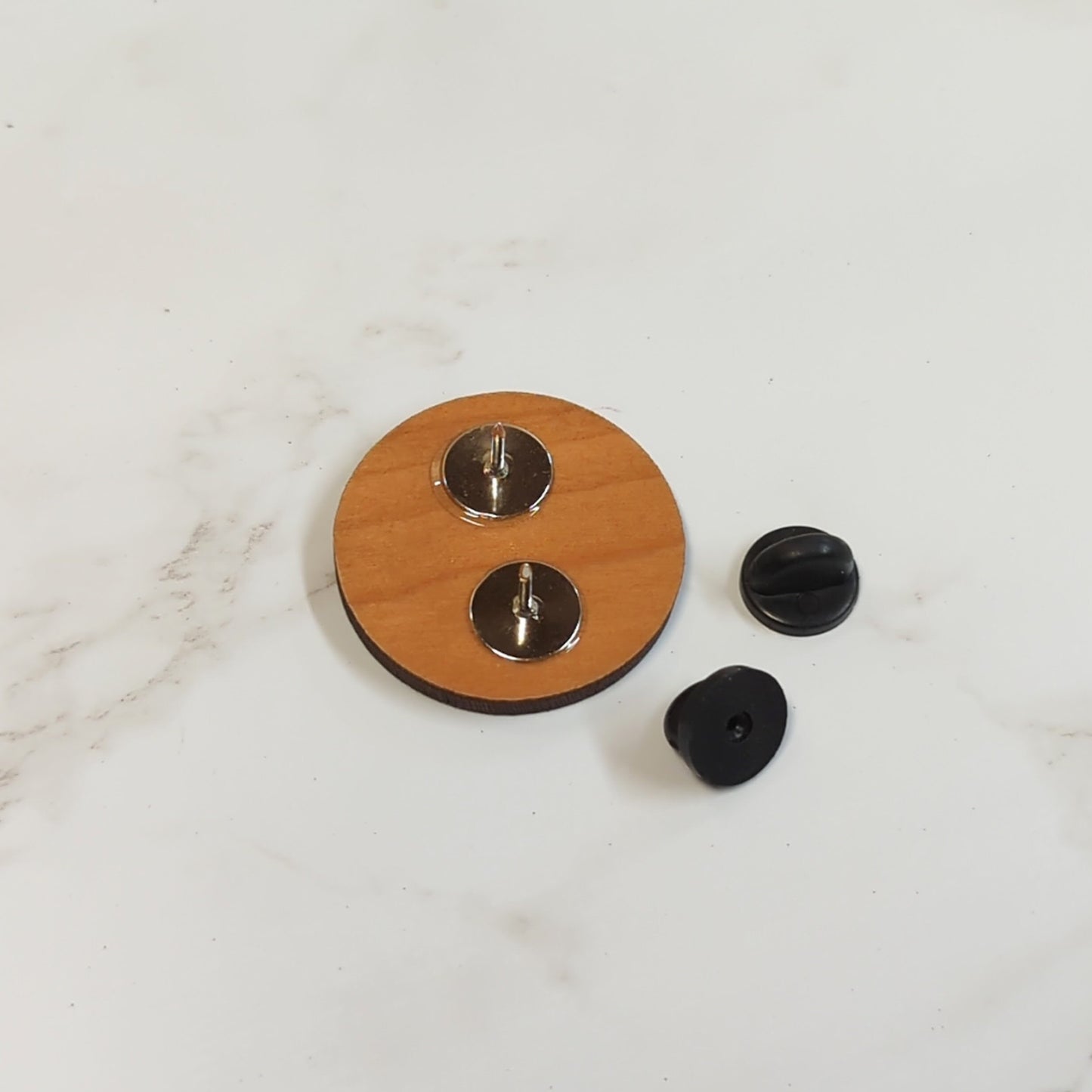 Laser Cut Wooden Mushroom with Snail Pin